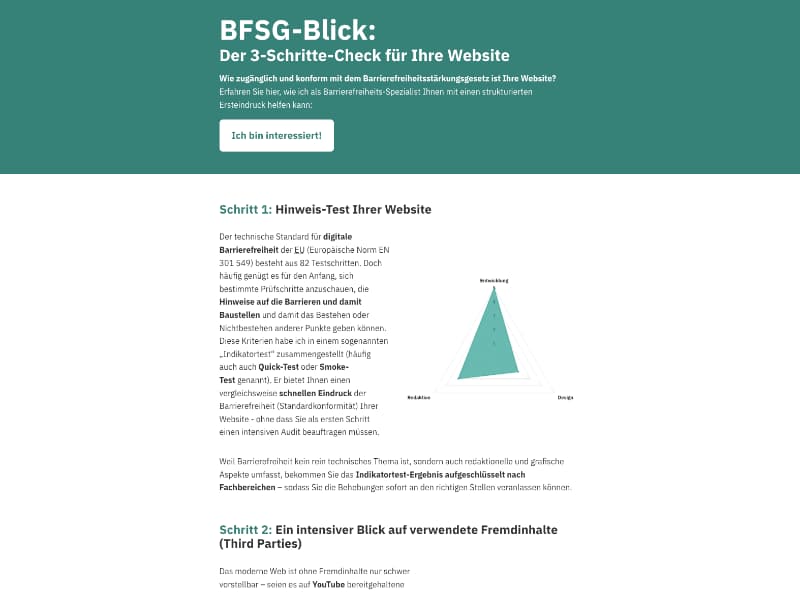 Link zu und Bild von bfsg.info.