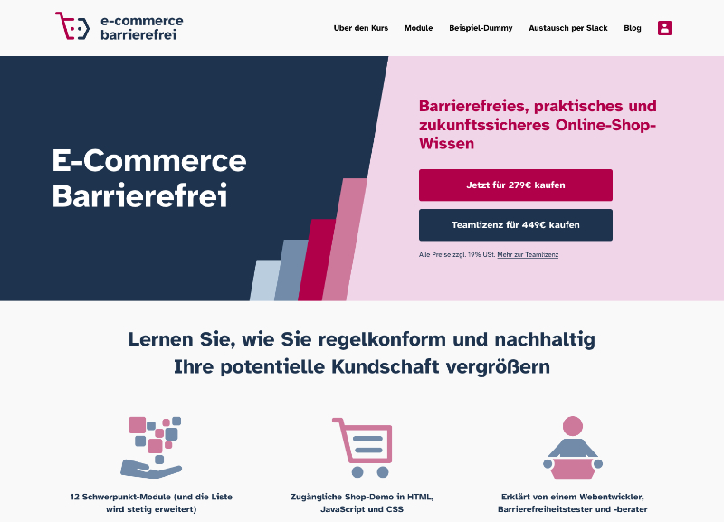 Link zu und Bild von e-commerce-barrierefrei.de.